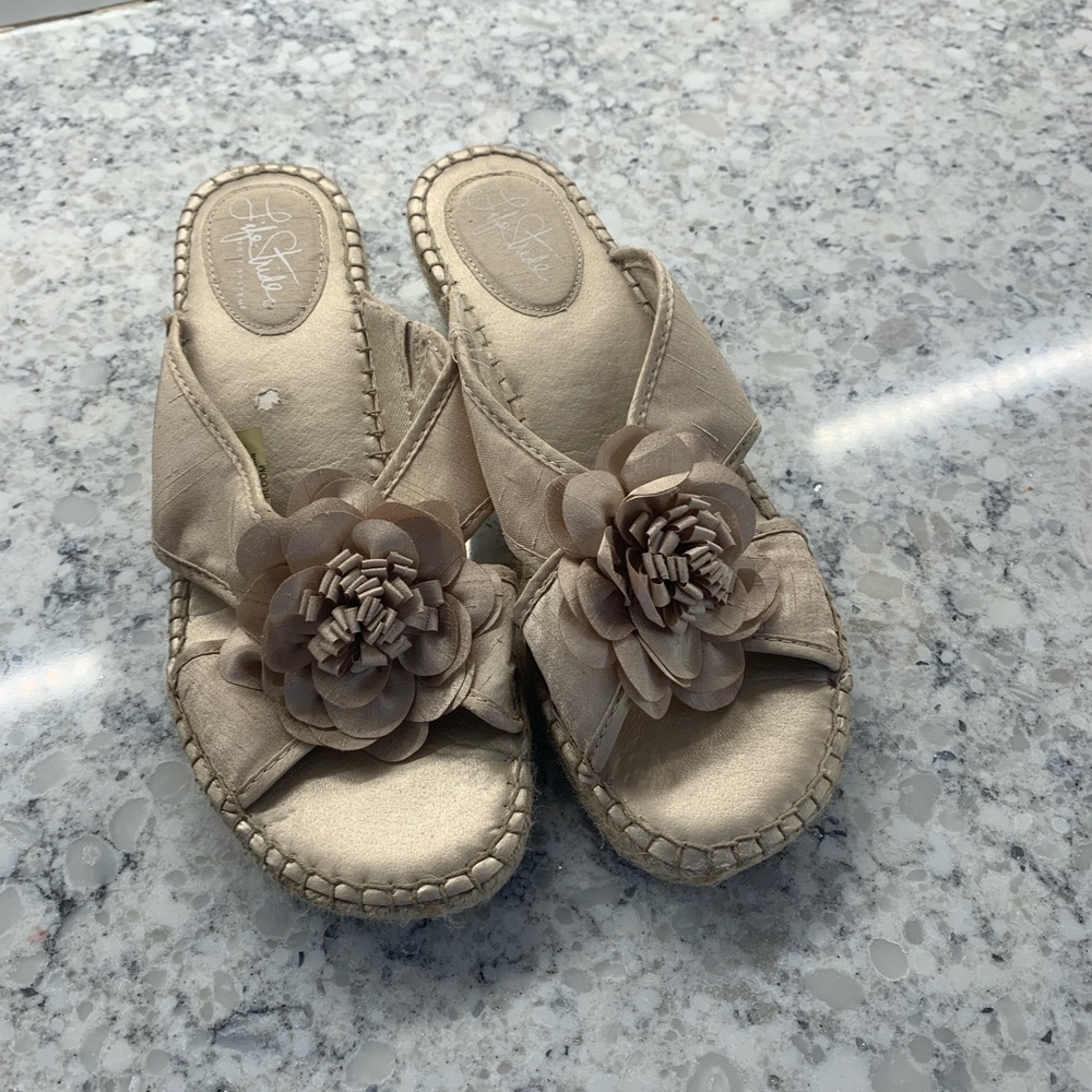 Life Stride Ivory Fabric Wedges